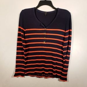 🌹J. Crew striped thermal with buttons EUC 28569